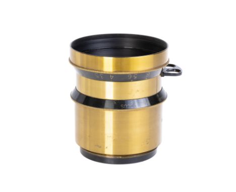 A Taylor Hobson Cooke Series IIA f/3.5 15" Soft Focus Portrait Lens, brass, serial no. 122495, body, G-VG, elements, G-VG, so