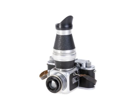 A Leica IIIf Rangefinder Camera, 1934, upgraded from Leica III, chrome, serial no. 134452, with Hugo Meyer Plasmat Set f/4.5 