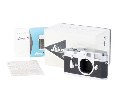 A Leica M2 Rangefinder Camera Body, 1960, chrome, serial no. 1006657, body, G-VG, shutter working, slow speeds inaccurate, co