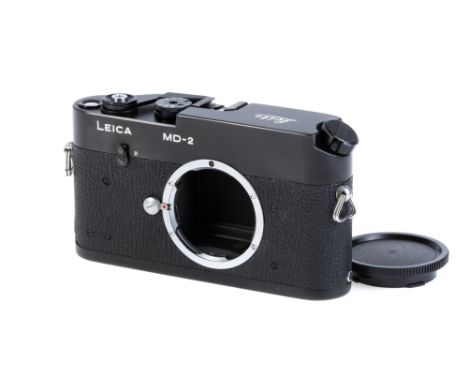 A Factory Modified Leica MD-2 Camera, black, serial no. 1506720, body, VG, shutter working, with custom modification to rear 