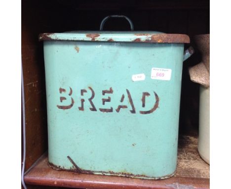 ENAMEL BREAD BIN