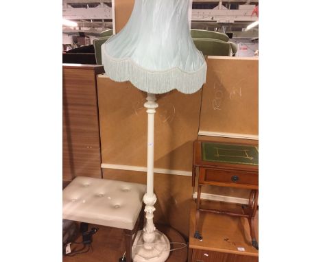 CREAM FLUTED AND CARVED LAMP STANDARD