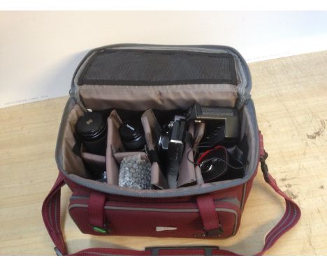 OLYMPUS 35MM CAMERA WITH ACCESSORIES ETC.