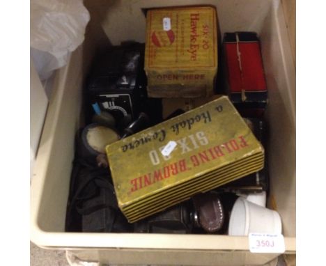 A CRATE OF CAMERA EQUIPMENT