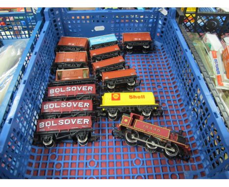A Hornby "OO"Gauge/7mm Class 3F "Jinty" 0-6-0 Tank Steam Locomotive, LMS maroon R/No 16440, unboxed, play worn plus twelve it