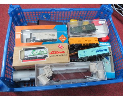 Nineteen Items of "HO"Gauge Continental Outline Rolling Stock, by Bachmann, Jouef, Lima, Liliput Marklin, Roco etc, tank wago