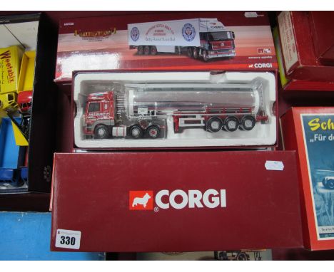 Two Corgi 1:50th Scale Diecast Model Commercial Vehicles, including #CC15401 Seddon Atkinson Strato Fridge Trailer Thomas Gib