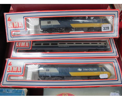 A Lima "OO" Gauge/4mm Class 43 Intercity 125 Power Car and Dummy, plus ref 205163W 'Restaurant' Car - good boxed condition. (