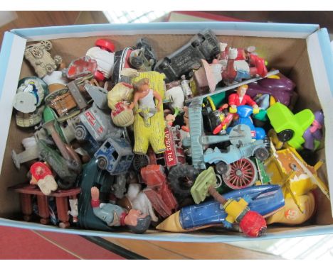 A Quantity of Mid XX Century and Later Diecast Vehicles, Figures and Associated Items, Dinky and Corgi Magic Roundabout noted