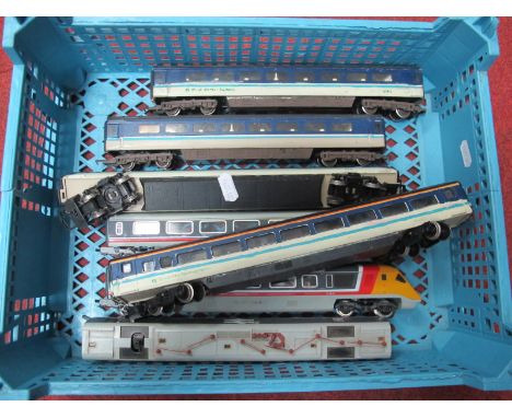 A Hornby "OO"Gauge/4mm Class 370 Intercity Apt Three Car Set, power unit, dummy locomotive and coach, unboxed, playworn plus 