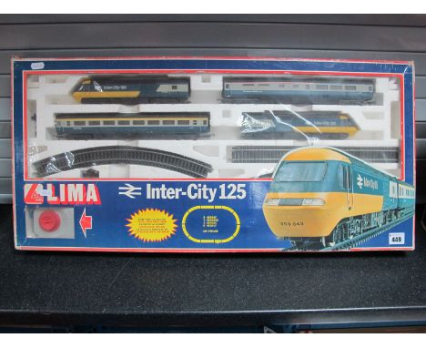 A Lima "OO"Gauge/4mm Intercity 125 Train Set, boxed, incorporating powered locomotive and trailer, two coaches, track, contro