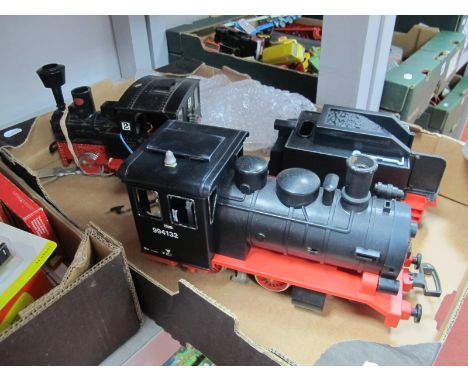 A Playmobil (L.G.B) "G"Gauge 2-4-0 Steam Locomotive and Four Wheel Tender, OBB (Austria) black R/No  994132 - plus four L.G.B