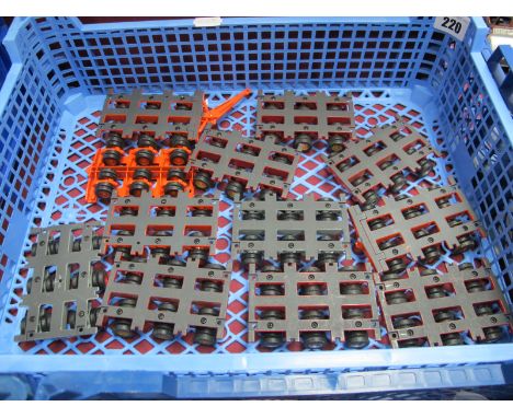 Twelve Corgi 1:50th Scale 'Heavy Haulage' Diecast Bogie Units, mostly twenty four wheels.