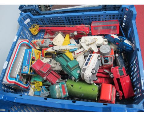A Quantity of Diecast Vehicles, by Dinky, Corgi, Spot-On, among others, all playworn, Corgi 471 - Bus, boxed.