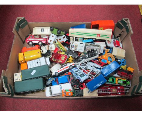 A Quantity of Diecast Model Vehicles, by Corgi, Tonka, Burago, Matchbox and other, playworn.