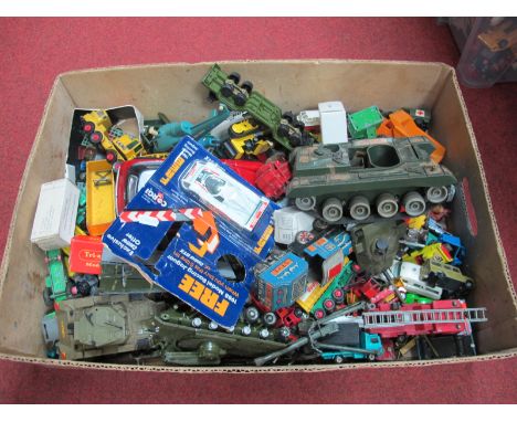 A Quantity of Playworn Diecast, Plastic Model Vehicles, by Matchbox, Corgi and other.