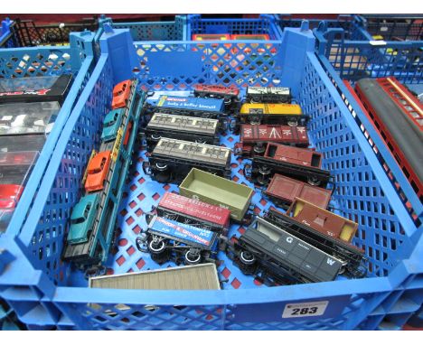 Sixteen "OO" Gauge/4mm Unboxed Items of Rolling Stock, by Hornby, Lima, etc: Tank Wagons (3), Box Vans, Open Wagons, Brake Va