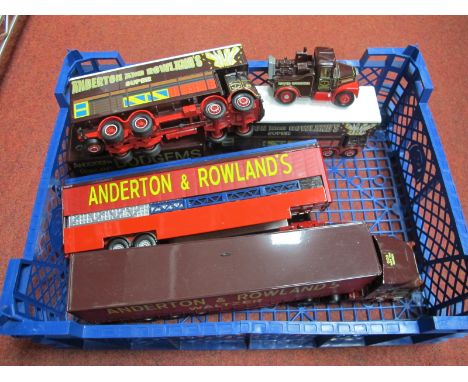 Four Corgi Diecast Model Vehicles, including Anderton  and Rowlands 'Waltzer' ERF EC with curtainside trailer, Anderton and R