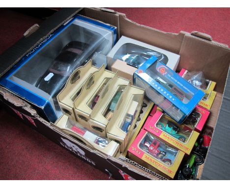 A Quantity of Diecast Model Vehicles, by Matchbox, Lledo, Revell, Corgi and other, including Matchbox yellow and pink boxed e