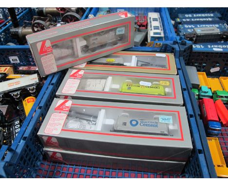 Seven Lima "OO"Gauge/4mm Boxed P.C.A Depressed Centre Tank Wagons, Ketton and Blue Circle Cement etc, very good.