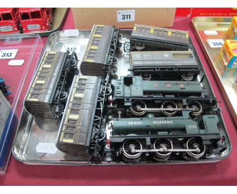 Two "OO" Gauge/4mm Unboxed Great Western 0-6-0 Steam Tank Locomotives, Hornby Class 2721 G.W, green R/No. 2783, Lima Class 94