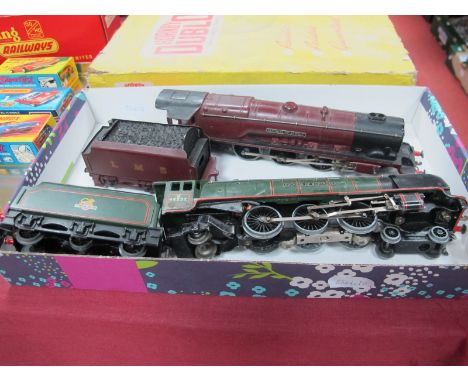 Two Hornby Dublo Three Rail "Duchess" Class 4-6-2 Steam Locomotives and Six Wheel Tenders, unboxed. "Duchess of Atholl", L.M.