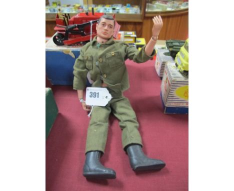 An Original 1960's Action Man, with painted hair and fixed hands, playworn.