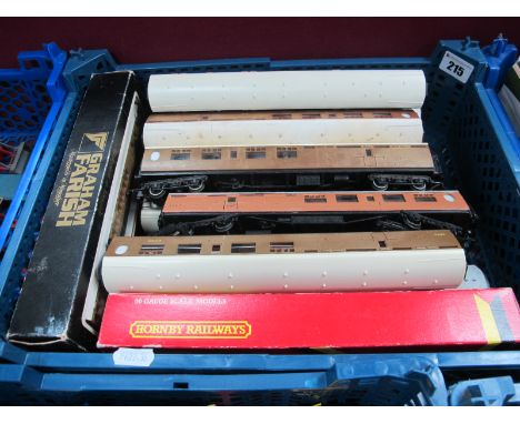 Eight Triang/Hornby "OO"Gauge/4mm Gresley L.N.E.R  Teak Unboxed Coaches, four brake R/No 1870, four composite R/No 1010 (very