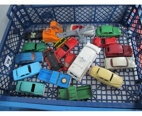 A Quantity of Approximately Seventeen Original Dinky and Corgi Diecast Vehicles, mainly cars, all repainted, playworn.