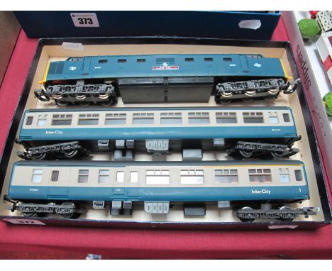 A Lima "OO" Gauge/4mm Class 55 Co-Co Deltic Diesel Locomotive, BR blue "The Fife and Forfar Yeomanry", R/No. 9006. Plus two B