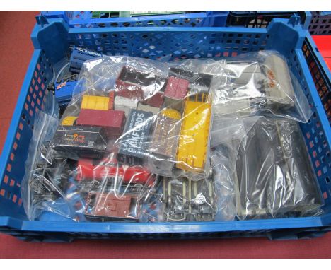 Nineteen "OO"Gauge/4mm Items of Unboxed Rolling Stock, by Hornby, Lima etc, tank wagons, box vans, open wagons, brake van etc