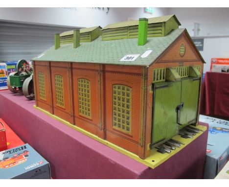 A Hornby "O"Gauge/7mm Ref No.2 Two Rail Engine Shed, unboxed, very good condition - one reppo vent.