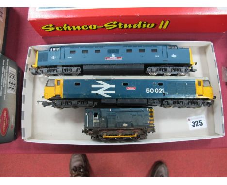 Two LIMA "OO"Gauge/4mm Co-Co Diesel Locomotives, a Class 50 "Rodney" BR blue R/No 500021, a class 55 Deltic BR blue R/No 9006