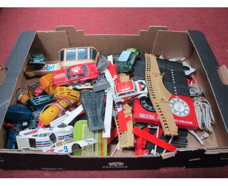 A Quantity of Playworn Circa 1960's/1970's Scalextric Items, including Tri-ang Aston Martin DB4 GT, Mini 1275 GT (2), control