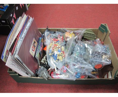 A Quantity of Modern Plastic Toy Figures, Vehicles, to include sportsmen, soldiers, cowboys, military, horses; together with 