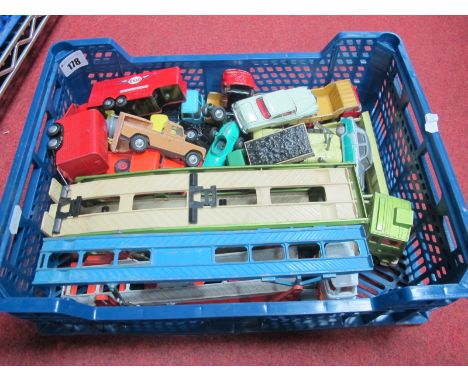 A Quantity of Original Diecast Vehicles by Corgi, Budgie, Joal Among Others, including a Pluto tanker,m scammell tri-deck car