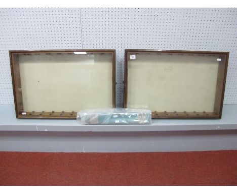 Two Glass Fronted Wooden Display Cabinets, suitable for displaying 1:43rd scale diecast model vehicles and similar, eight gla