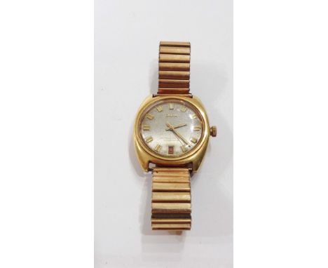 A vintage marked 18K/750 yellow metal cased Doxa gentleman's automatic chronometer wristwatch with date aperture, on plated e