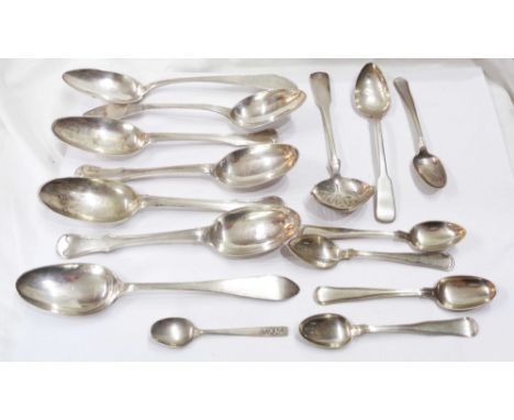 A bag containing a quantity of antique and later assorted continental white metal cutlery including Danish 'Three Tower' mark