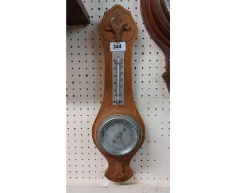 Antique 1920's Advertising Thermometer and Barometer Wooden