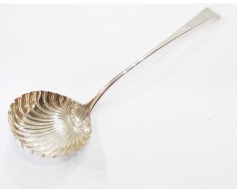 A silver ladle with shell pattern bowl by Hester Bateman - London 1780