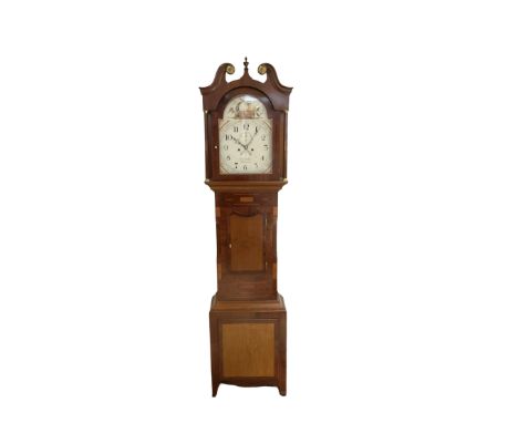 John Richardson of Bubwith (Nr Selby, Yorkshire) - 8-day oak and mahogany longcase clock c1820, with a swans neck pediment, b