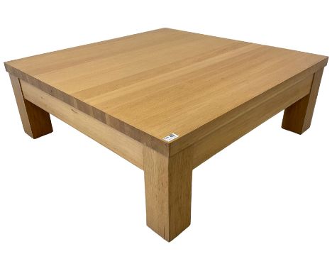 Marks & Spencer - light oak square coffee table on square block supportsDimensions: Height:&nbsp;36cm&nbsp; Length/Width:&nbs