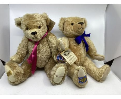 Merrythought William Teddy bear with tags &nbsp;18&rdquo; tall and Merrythough diamond Jubillee teddy bear with tags -Mohair 