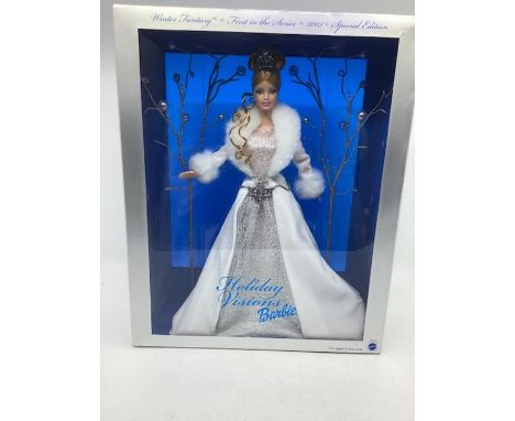 Mattel Barbie doll 2003 ; Holiday Christmas Visions Barbie doll ; Winter Fantasy first in series in the extraordinary glasene