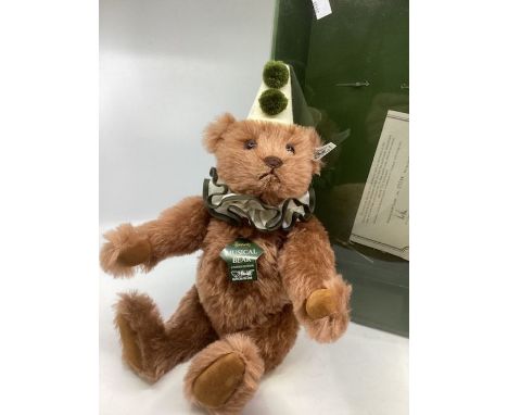 Steiff for Harrods London Vintage boxed Musical teddy bear 1992 &nbsp;ref white tag 011894 no 594 from issue ., 40cm, Cinnamo