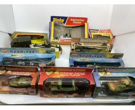 Vintage die cast boxed played with toys to include Dinky Matchbox and Solido and they have their original and often now worn 