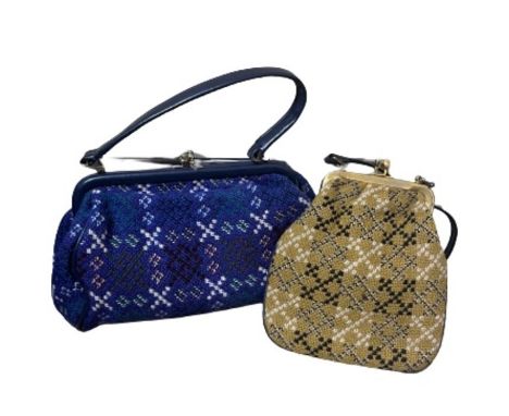 Four mid-century welsh tapestry bags and one purse (5)