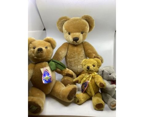 Merrythought Harrods London collection to include a Harrods musical lullaby key wind classic aristocrat mohair teddy with tag