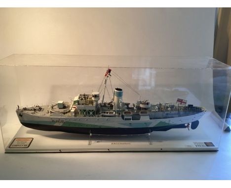 Vintage Matchbox model large 1;72 scale ship from Trade Toy fair , made up by manufacturer Flower Class Corvette model, HMCS 